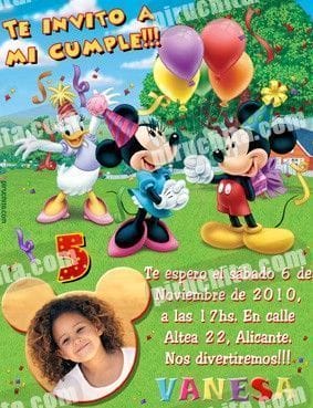 Invitación cumpleaños Mickey y sus amigos #02-0