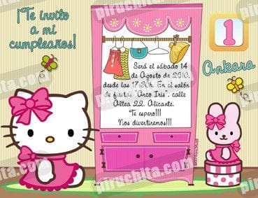 Invitación cumpleaños Hello Kitty #13-0