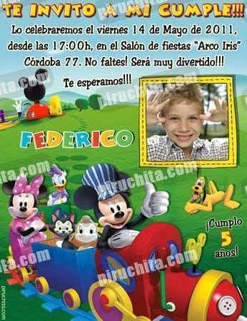 Invitación cumpleaños La Casa de Mickey #03-0