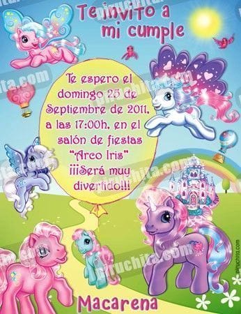 Invitación cumpleaños Mi Pequeño Pony #02-0
