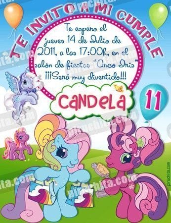 Invitación cumpleaños Mi Pequeño Pony #08-0