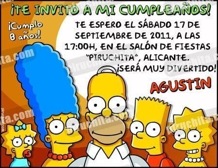 Invitación cumpleaños Los Simpsons #03-0