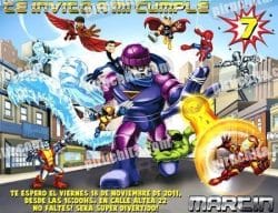 Invitación cumpleaños Super Heroes Squad #02-0