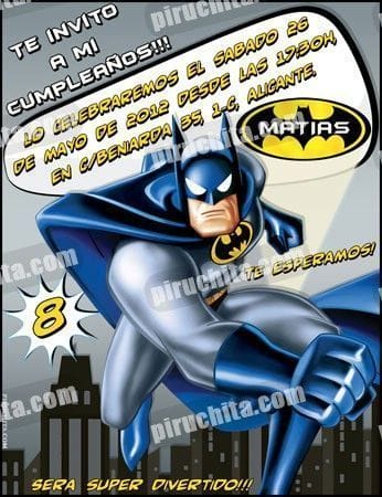 Invitación cumpleaños Batman #04-0