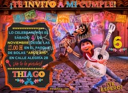 Invitación cumpleaños Coco #01 | Digital Imprimible